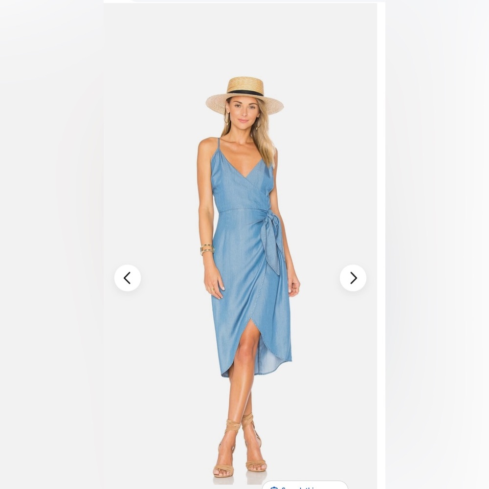 Lovers and Friends Orchid Dress Wrap Blue 100% Tencel Spaghetti Straps
